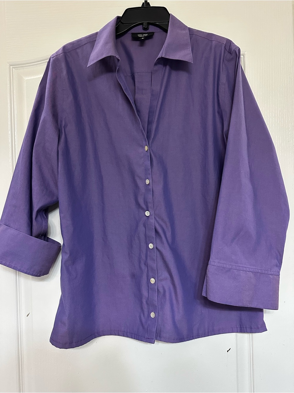 Foxcroft Non-Iron Royal Purple Button-Up Shirt 16